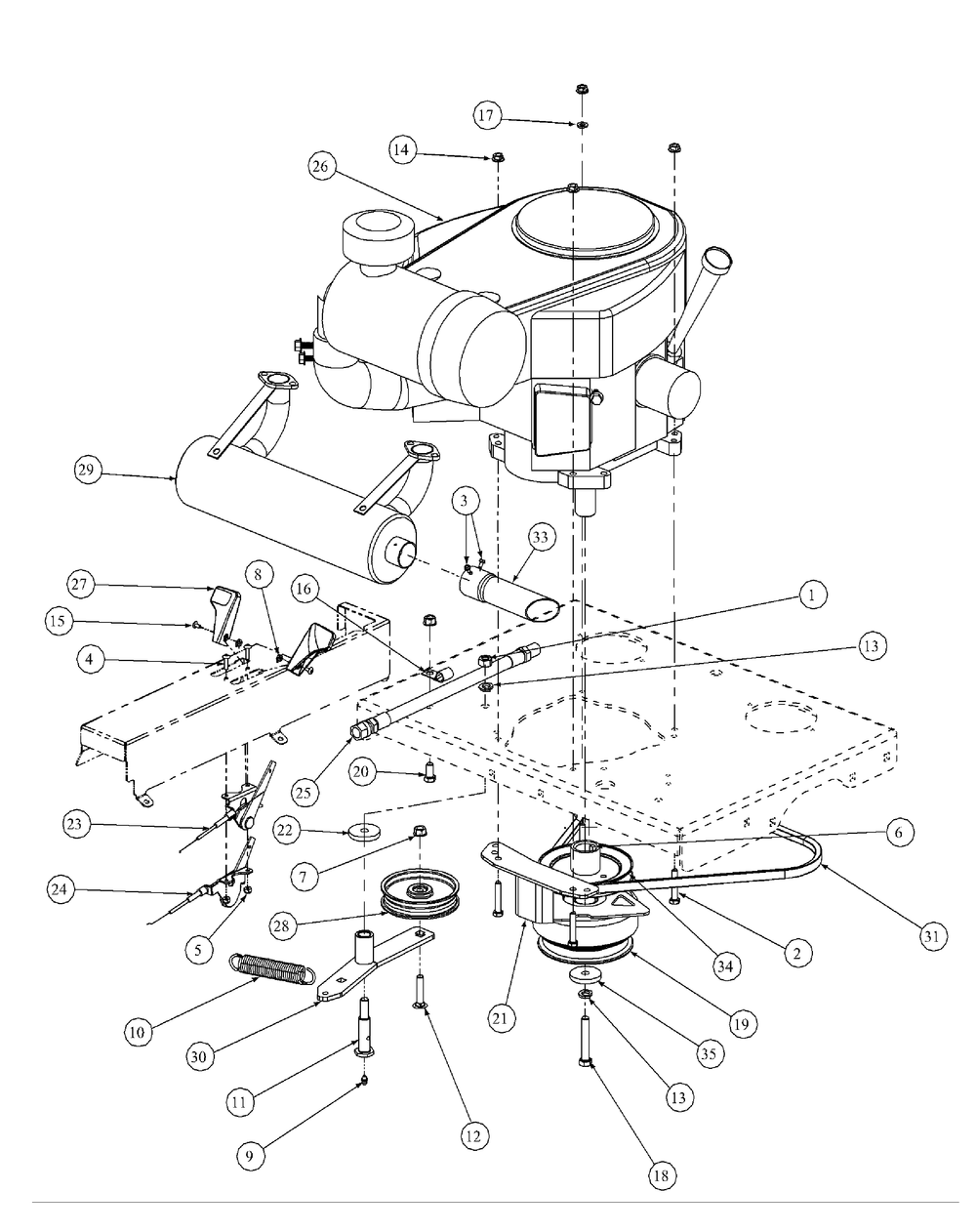 Kawasaki Engine Assembly Diagram and Parts List for M60-KW ROPS-53AH5D8X750-25HP Cub Cadet Lawn Tractor